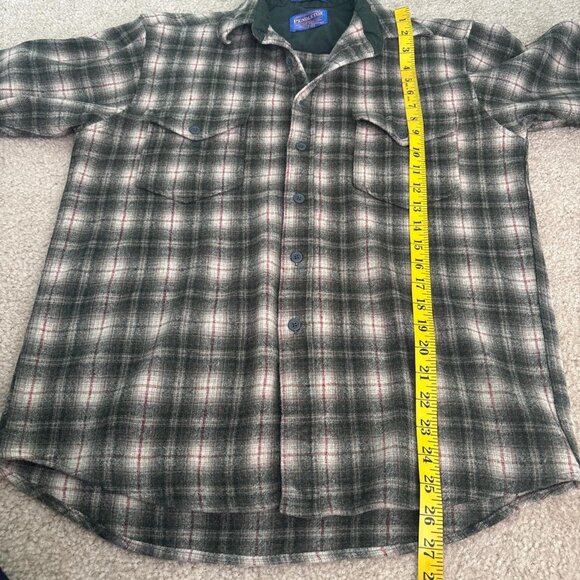 Pendleton 100% Wool Outdoorsman Shirt Mens M Green Flannel Button Down - Picture 7 of 8